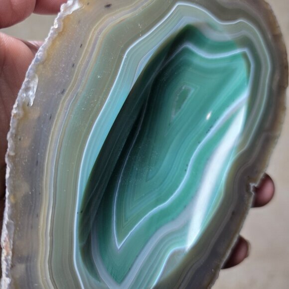 Agate Stone Slice Ashtray Trinket Soap Dish Geode Rock Crystal Polished - Picture 8 of 11